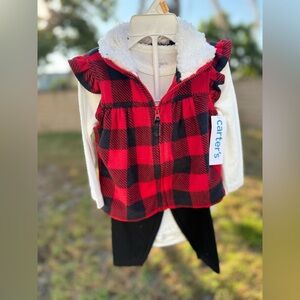 ❤️🖤 Carter’s 12 Month 3-Piece Buffalo Plaid Set 🖤❤️